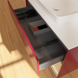 Тумба під раковину Villeroy & Boch Finion 100х50,1 см з підсвічуванням МДФ півонія матовий лак/скло біле матове G781PCHB