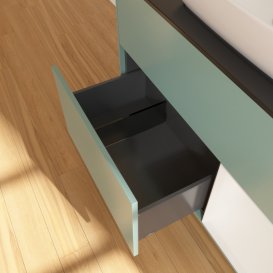 Тумба під раковину Villeroy & Boch Finion 100х50,1 см із підсвічуванням МДФ оливковий матовий лак/скло чорне матове G782GFGM