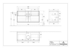 Тумба під раковину Villeroy & Boch Finion 120х50,1 см МДФ білий глянцевий лак/скло чорне матове F79200GF