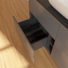 Тумба під раковину Villeroy & Boch Finion 120х50,1 см МДФ антрацит матовий лак/скло чорне матове F79200GK