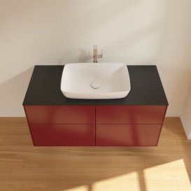 Тумба під раковину Villeroy & Boch Finion 120х50,1 см МДФ півонія матовий лак/скло чорне матове F79200HB