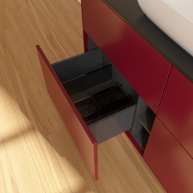 Тумба під раковину Villeroy & Boch Finion 120х50,1 см МДФ півонія матовий лак/скло чорне матове F79200HB