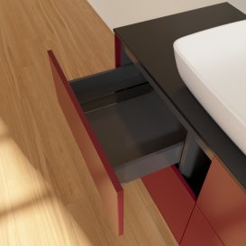 Тумба під раковину Villeroy & Boch Finion 120х50,1 см МДФ півонія матовий лак/скло чорне матове F79200HB