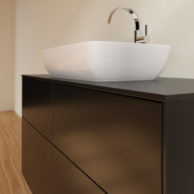 Тумба під раковину Villeroy & Boch Finion 120х50,1 см МДФ чорний матовий лак/скло чорне матове F79200PD