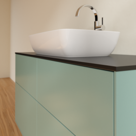 Тумба під раковину Villeroy & Boch Finion 120х50,1 см МДФ оливковий матовий лак/скло чорне матове F79200GM