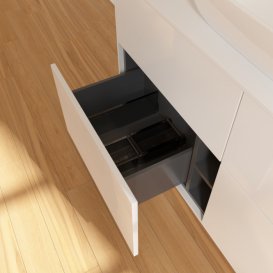 Тумба під раковину Villeroy & Boch Finion 120х50,1 см з підсвіткою МДФ білий глянцевий лак/скло біле матове G79100GF