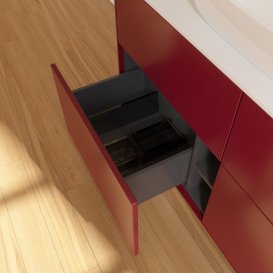 Тумба под раковину Villeroy & Boch Finion 120х50,1 см с подсветкой МДФ пион матовый лак/стекло белое матовое G79100HB