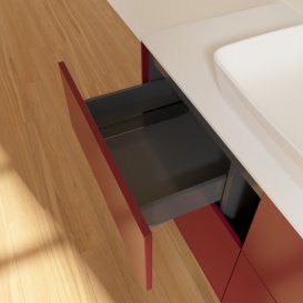 Тумба под раковину Villeroy & Boch Finion 120х50,1 см с подсветкой МДФ пион матовый лак/стекло белое матовое G79100HB