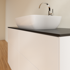 Тумба под раковину Villeroy & Boch Finion 120х50,1 см с подсветкой МДФ белый матовый лак/стекло черное матовое G79200MT