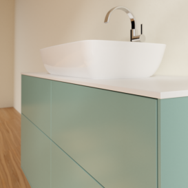 Тумба під раковину Villeroy & Boch Finion 120х50,1 см із підсвічуванням МДФ оливковий матовий лак/скло біле матове G79100GM