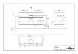 Тумба под раковину Villeroy & Boch Finion 120х50,1 см с подсветкой МДФ оливковый матовый лак/стекло черное матовое G79200GM