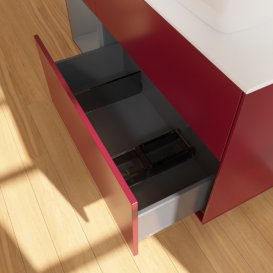 Тумба під раковину Villeroy & Boch Finion 120х50,1 см із підсвічуванням МДФ півонія матовий лак/скло біле матове F801GKHB