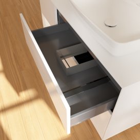 Тумба під раковину Villeroy & Boch Finion 120х50,1 см із підсвічуванням МДФ білий глянцевий лак/скло біле матове F801MTGF