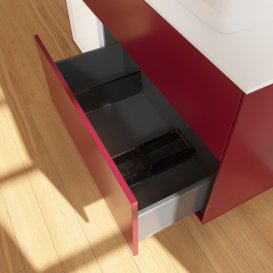 Тумба під раковину Villeroy & Boch Finion 120х50,1 см із підсвічуванням МДФ півонія матовий лак/скло біле матове F801MTHB