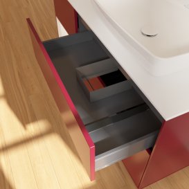 Тумба під раковину Villeroy & Boch Finion 120х50,1 см із підсвічуванням МДФ півонія матовий лак/скло біле матове F801MTHB