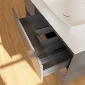 Тумба під раковину Villeroy & Boch Finion 120х50,1 см із підсвічуванням МДФ антрацит  матовий лак/скло біле матове F801HGGK