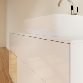 Тумба под раковину Villeroy & Boch Finion 120х50,1 см с подсветкой МДФ глянцевый белый лак/стекло белое матовое F801PCGF