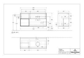 Тумба під раковину Villeroy & Boch Finion 120х50,1 см із підсвічуванням МДФ темно-синій матовий лак/скло чорне матове F802MTHG