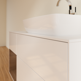 Тумба під раковину Villeroy & Boch Finion 120х50,1 см із підсвічуванням МДФ білий глянцевий лак/скло біле матове G801GNGF