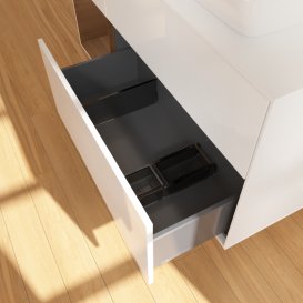 Тумба під раковину Villeroy & Boch Finion 120х50,1 см із підсвічуванням МДФ білий глянцевий лак/скло біле матове G801GNGF