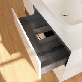 Тумба під раковину Villeroy & Boch Finion 120х50,1 см із підсвічуванням МДФ білий глянцевий лак/скло біле матове G801GNGF