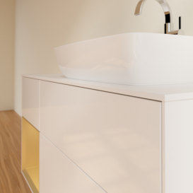 Тумба під раковину Villeroy & Boch Finion 120х50,1 см із підсвічуванням МДФ білий глянцевий лак/скло біле матове G801HFGF