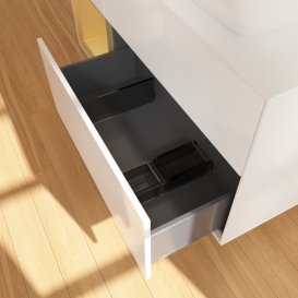 Тумба під раковину Villeroy & Boch Finion 120х50,1 см із підсвічуванням МДФ білий глянцевий лак/скло біле матове G801HFGF