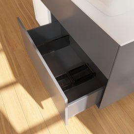 Тумба під раковину Villeroy & Boch Finion 120х50,1 см із підсвічуванням МДФ антрацит матовий лак/скло біле матове G801MTGK