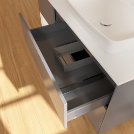 Тумба під раковину Villeroy & Boch Finion 120х50,1 см із підсвічуванням МДФ антрацит матовий лак/скло біле матове G801MTGK