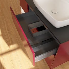 Тумба под раковину Villeroy & Boch Finion 120х50,1 см с подсветкой МДФ пион матовый лак/стекло черное матовое G802MTHB