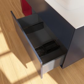 Тумба под раковину Villeroy & Boch Finion 120х50,1 см с подсветкой МДФ темно-синий матовый лак/стекло белое матовое G801HBHG