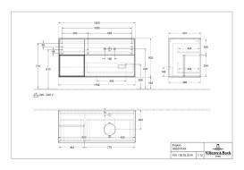 Тумба під раковину Villeroy & Boch Finion 120х50,1 см із підсвічуванням МДФ півонія матовий лак/скло біле матове G801HGHB