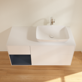 Тумба під раковину Villeroy & Boch Finion 120х50,1 см із підсвічуванням МДФ білий матовий лак/скло біле матове G801HGMT