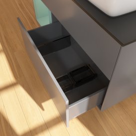 Тумба під раковину Villeroy & Boch Finion 120х50,1 см із підсвічуванням МДФ антрацит матовий лак/скло чорне матове G802GMGK