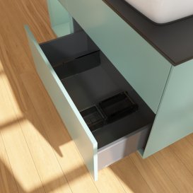 Тумба под раковину Villeroy & Boch Finion 120х50,1 см с подсветкой МДФ оливковый матовый лак/стекло черное матовое G802GMGM