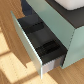 Тумба под раковину Villeroy & Boch Finion 120х50,1 см с подсветкой МДФ оливковый матовый лак/стекло черное матовое G802HGGM