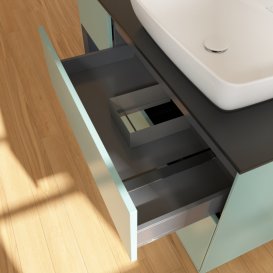 Тумба под раковину Villeroy & Boch Finion 120х50,1 см с подсветкой МДФ оливковый матовый лак/стекло черное матовое G802HGGM