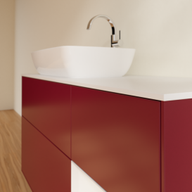 Тумба під раковину Villeroy & Boch Finion 120х50,1 см із підсвічуванням МДФ півонія матовий лак/скло біле матове F811GFHB