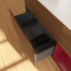 Тумба під раковину Villeroy & Boch Finion 120х50,1 см із підсвічуванням МДФ шпон волоського горіха/скло біле матове F811HBGN