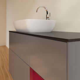 Тумба під раковину Villeroy & Boch Finion 120х50,1 см із підсвічуванням МДФ антрацит матовий лак/скло чорне матове F812HBGK