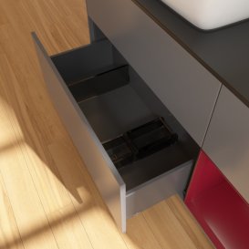 Тумба під раковину Villeroy & Boch Finion 120х50,1 см із підсвічуванням МДФ антрацит матовий лак/скло чорне матове F812HBGK