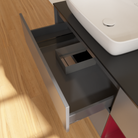 Тумба под раковину Villeroy & Boch Finion 120х50,1 см с подсветкой МДФ антрацит матовый лак/стекло черное матовое F812HBGK