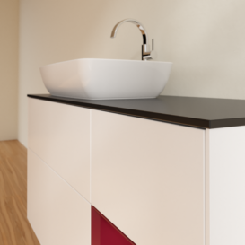 Тумба под раковину Villeroy & Boch Finion 120х50,1 см с подсветкой МДФ белый матовый лак/стекло черное матовое F812HBMT