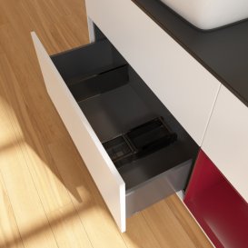 Тумба под раковину Villeroy & Boch Finion 120х50,1 см с подсветкой МДФ белый матовый лак/стекло черное матовое F812HBMT