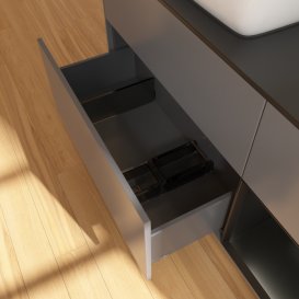 Тумба под раковину Villeroy & Boch Finion 120х50,1 см с подсветкой МДФ антрацит матовый лак/стекло черное матовое F812PDGK