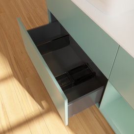 Тумба під раковину Villeroy & Boch Finion 120х50,1 см із підсвічуванням МДФ оливковий матовий лак/скло біле матове F811GMGM