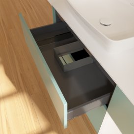 Тумба под раковину Villeroy & Boch Finion 120х50,1 см с подсветкой МДФ оливковый матовый лак/стекло белое матовое F811MTGM