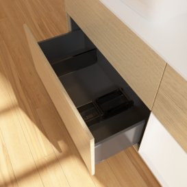 Тумба під раковину Villeroy & Boch Finion 120х50,1 см з підсвічуванням МДФ шпон дуба/скло біле матове F811MTPC