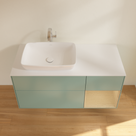 Тумба под раковину Villeroy & Boch Finion 120х50,1 см с подсветкой МДФ оливковый матовый лак/стекло белое матовое F811PCGM