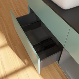 Тумба под раковину Villeroy & Boch Finion 120х50,1 см с подсветкой МДФ оливковый матовый лак/стекло черное матовое F812GKGM